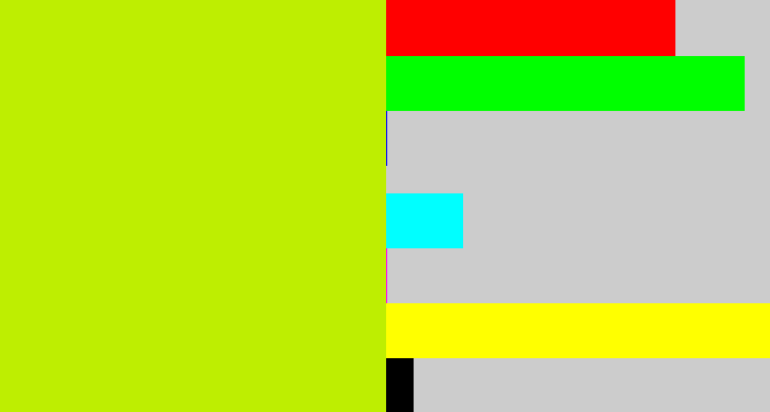 Hex color #beee01 - chartreuse