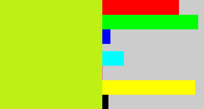 Hex color #bef015 - yellowgreen