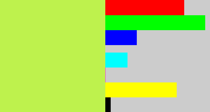 Hex color #bef24d - yellow/green