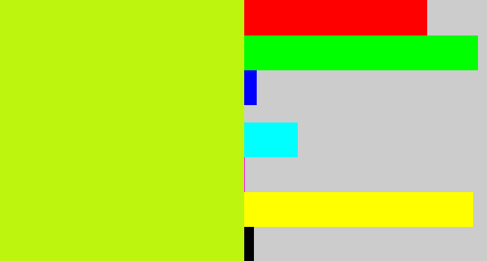 Hex color #bef50e - yellowgreen