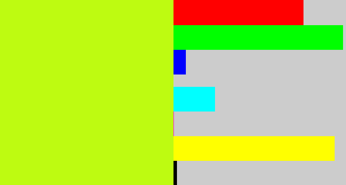 Hex color #befb11 - yellowgreen