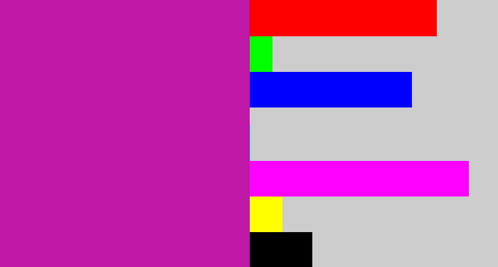 Hex color #bf17a6 - barney