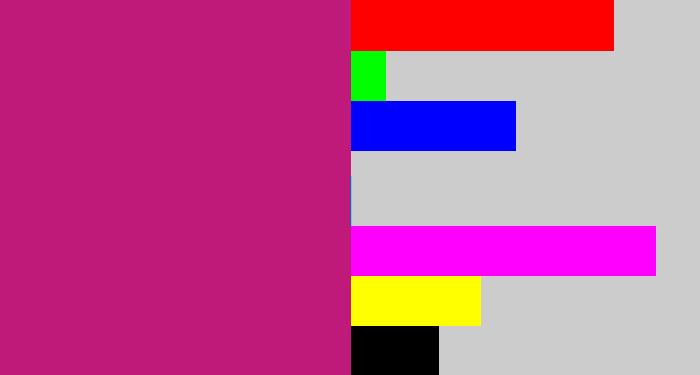Hex color #bf1979 - magenta