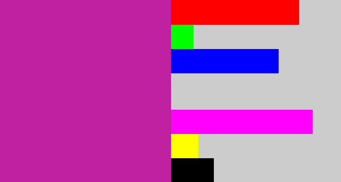 Hex color #bf21a0 - barney