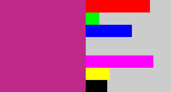 Hex color #bf2889 - dark pink