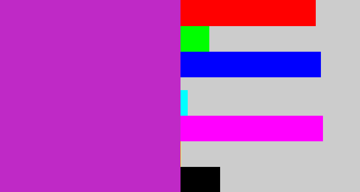 Hex color #bf29c6 - purpley pink