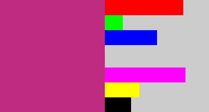 Hex color #bf2b80 - dark pink
