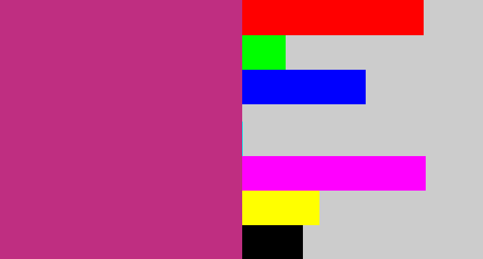 Hex color #bf2e81 - dark pink