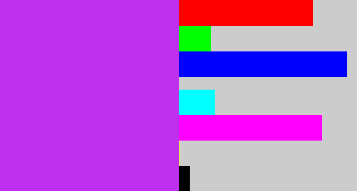 Hex color #bf2ff0 - electric purple
