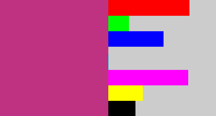 Hex color #bf3181 - dark pink