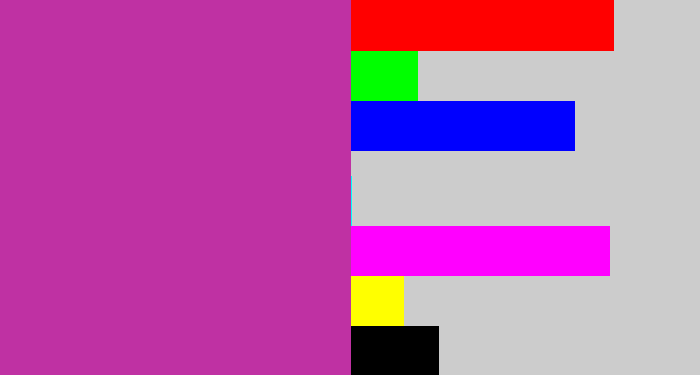Hex color #bf31a3 - purpley pink