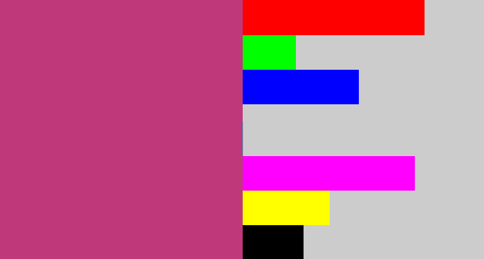 Hex color #bf387a - dark pink