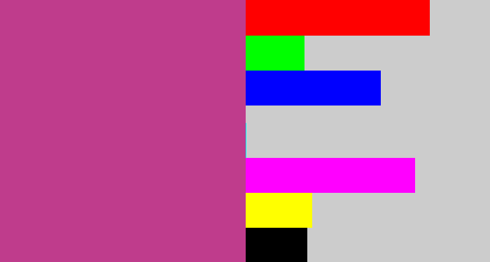 Hex color #bf3c8c - darkish pink