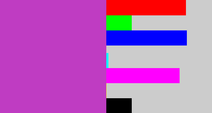 Hex color #bf3cc2 - purpley pink