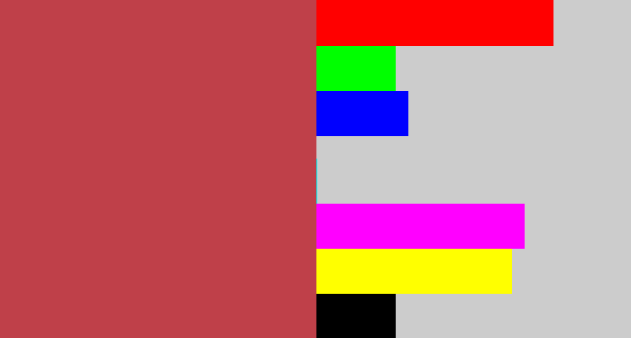 Hex color #bf4049 - reddish