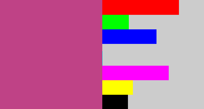 Hex color #bf4286 - darkish pink
