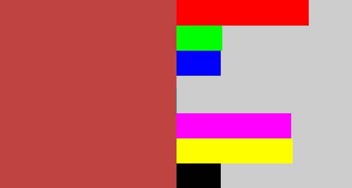 Hex color #bf4341 - reddish