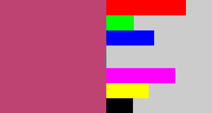 Hex color #bf4372 - dark pink