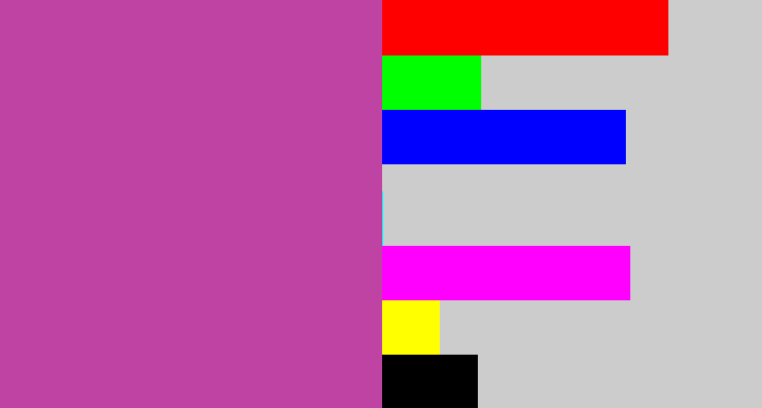 Hex color #bf43a2 - purpley pink