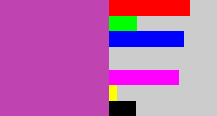 Hex color #bf43b0 - purpley pink