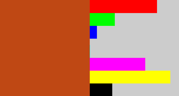 Hex color #bf4814 - brick orange