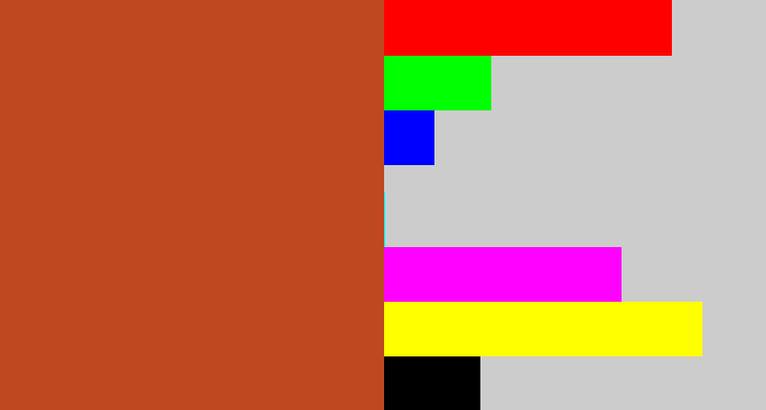 Hex color #bf4821 - brick orange