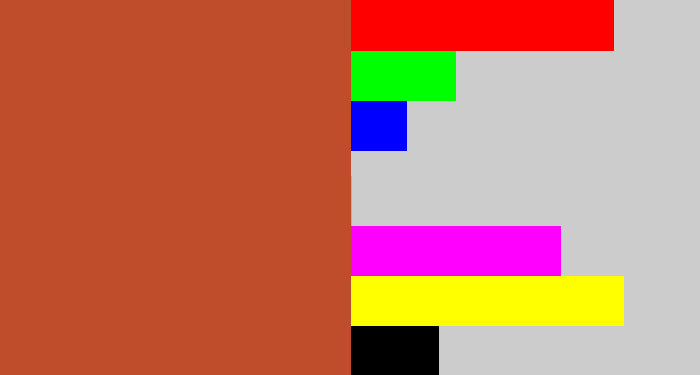 Hex color #bf4c2a - reddish