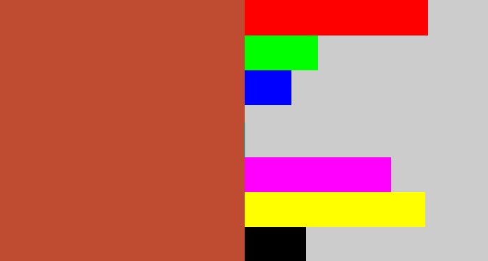 Hex color #bf4c31 - reddish