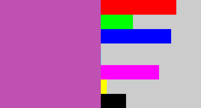 Hex color #bf51b3 - pinky purple
