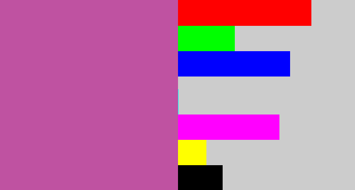 Hex color #bf52a1 - purplish pink