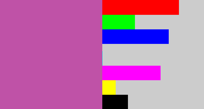 Hex color #bf52a7 - purplish pink
