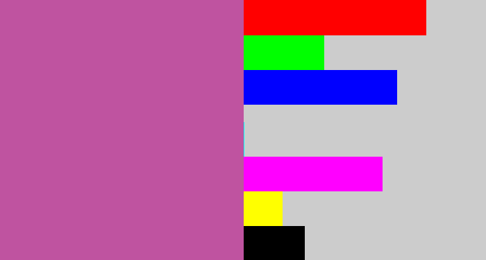 Hex color #bf53a0 - purplish pink