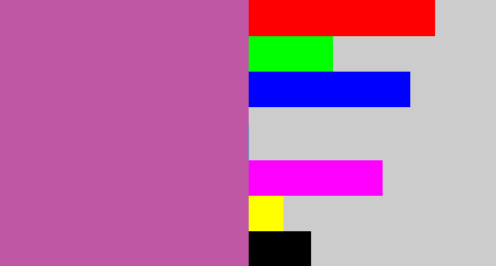 Hex color #bf57a5 - purplish pink