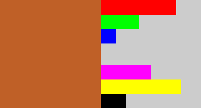 Hex color #bf6027 - copper