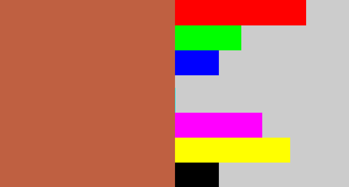 Hex color #bf6041 - terra cotta