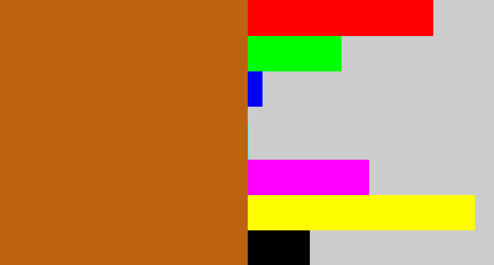 Hex color #bf620f - orange brown
