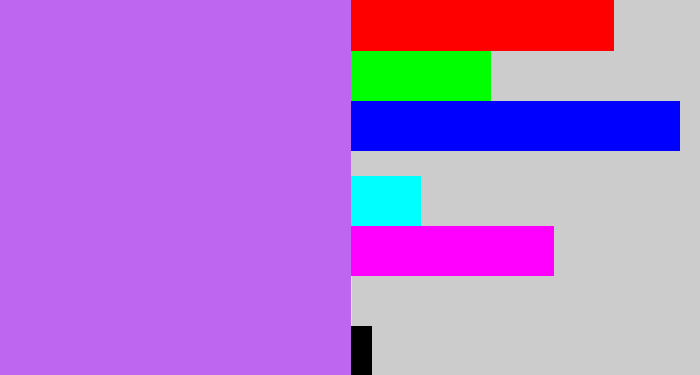 Hex color #bf66f0 - light urple