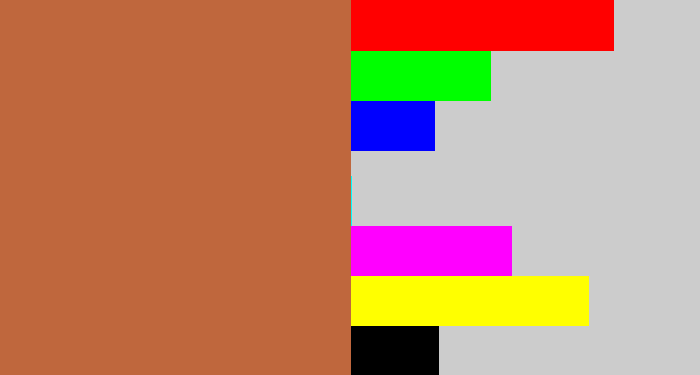 Hex color #bf673d - terra cotta