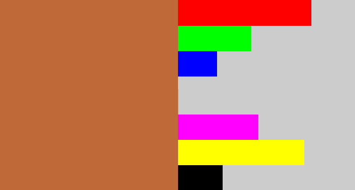 Hex color #bf6938 - terra cotta