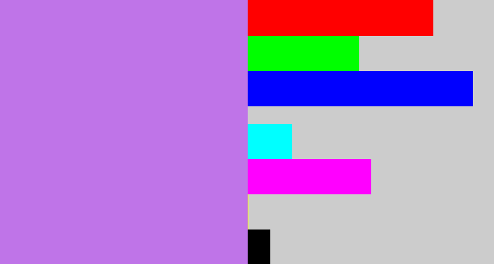 Hex color #bf74e8 - light purple