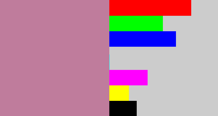 Hex color #bf7c9c - grey pink