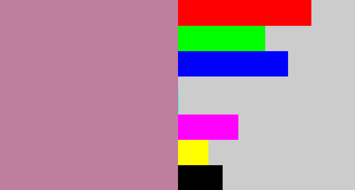 Hex color #bf7e9e - grey pink
