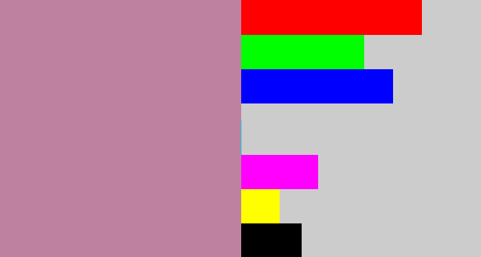 Hex color #bf81a0 - grey pink