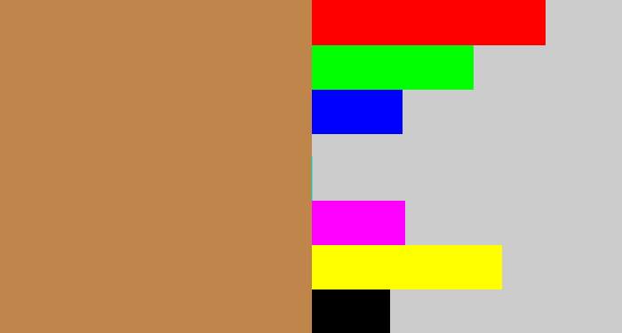 Hex color #bf854b - dark tan