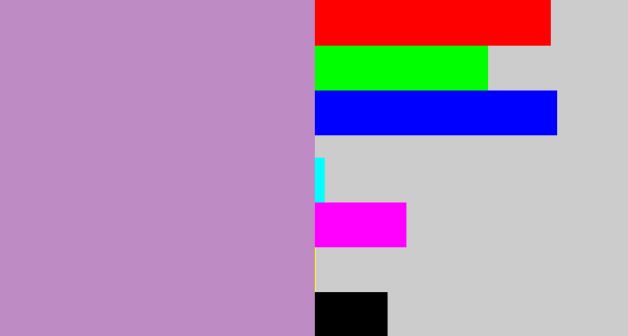Hex color #bf8bc5 - pale purple