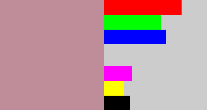 Hex color #bf8c9a - grey pink
