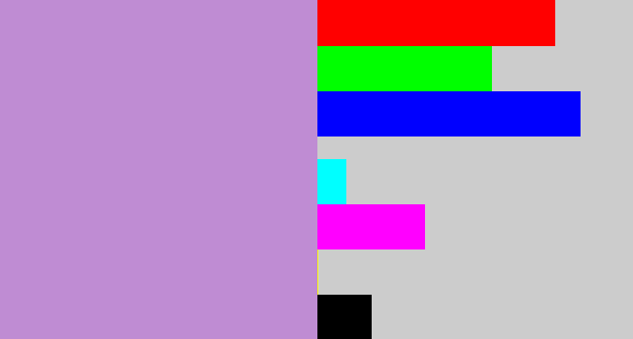 Hex color #bf8cd3 - pale purple