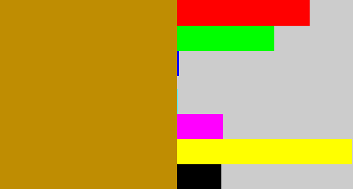 Hex color #bf8d02 - ochre