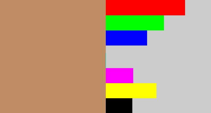 Hex color #bf8d64 - pale brown
