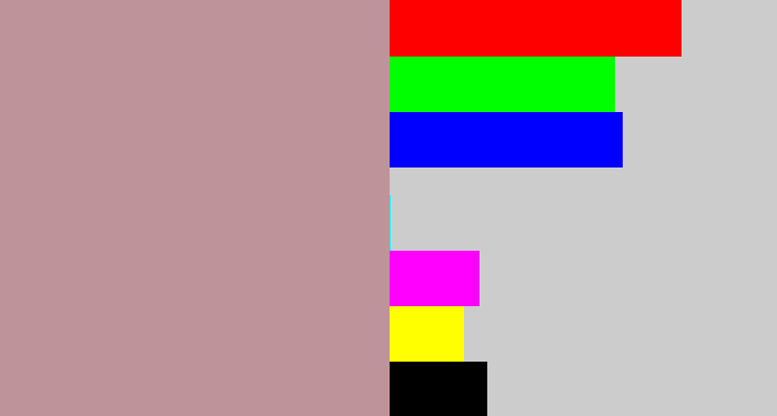 Hex color #bf939a - grey pink